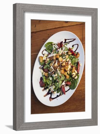 Gary's Green Salad At A Farm To Table Dinner In Sierraville Valley, California-Shea Evans-Framed Photographic Print