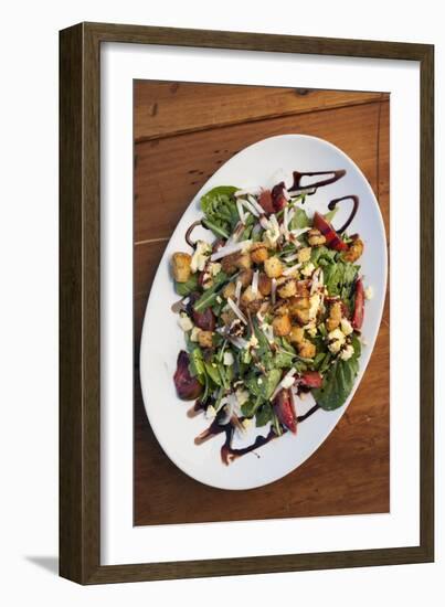 Gary's Green Salad At A Farm To Table Dinner In Sierraville Valley, California-Shea Evans-Framed Photographic Print