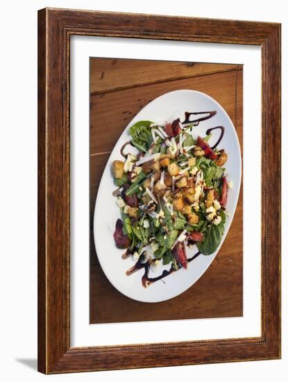 Gary's Green Salad At A Farm To Table Dinner In Sierraville Valley, California-Shea Evans-Framed Photographic Print