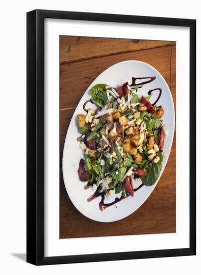 Gary's Green Salad At A Farm To Table Dinner In Sierraville Valley, California-Shea Evans-Framed Photographic Print