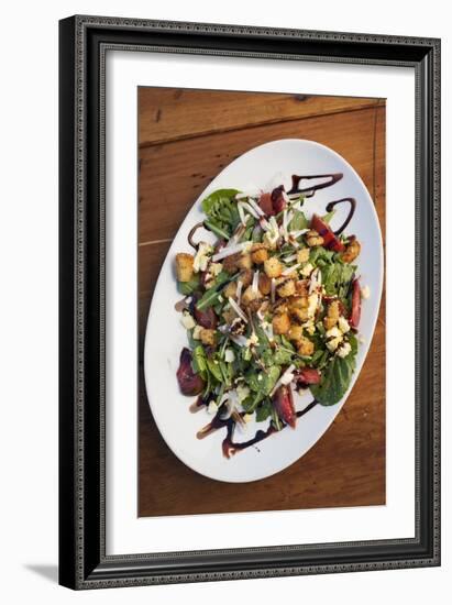 Gary's Green Salad At A Farm To Table Dinner In Sierraville Valley, California-Shea Evans-Framed Photographic Print