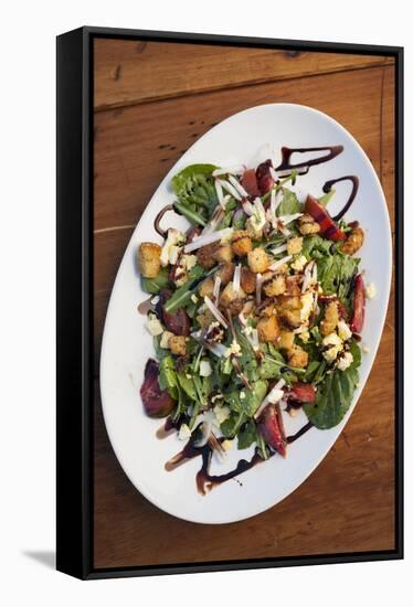 Gary's Green Salad At A Farm To Table Dinner In Sierraville Valley, California-Shea Evans-Framed Stretched Canvas