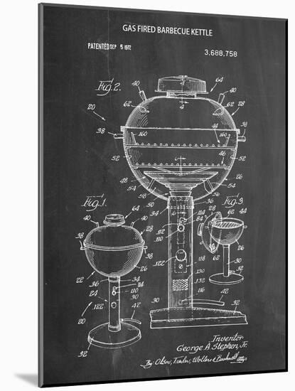 Gas Fired Grill Patent-null-Mounted Art Print
