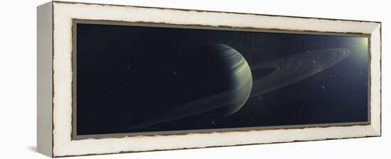 Gas Giant Orbiting Sirius Star Along with Four Moons-Stocktrek Images-Framed Premier Image Canvas