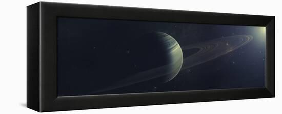 Gas Giant Orbiting Sirius Star Along with Four Moons-Stocktrek Images-Framed Premier Image Canvas