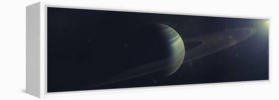 Gas Giant Orbiting Sirius Star Along with Four Moons-Stocktrek Images-Framed Premier Image Canvas