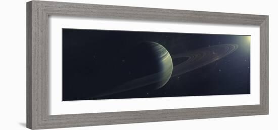 Gas Giant Orbiting Sirius Star Along with Four Moons-Stocktrek Images-Framed Photographic Print