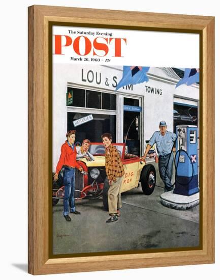 "Gas Money," Saturday Evening Post Cover, March 26, 1960-George Hughes-Framed Premier Image Canvas