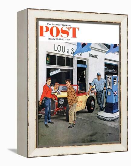 "Gas Money," Saturday Evening Post Cover, March 26, 1960-George Hughes-Framed Premier Image Canvas