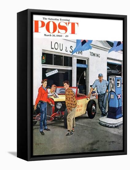 "Gas Money," Saturday Evening Post Cover, March 26, 1960-George Hughes-Framed Premier Image Canvas