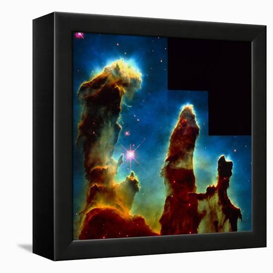 Gas Pillars In Eagle Nebula-null-Framed Premier Image Canvas