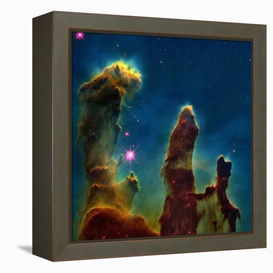 Gas Pillars In the Eagle Nebula-null-Framed Premier Image Canvas