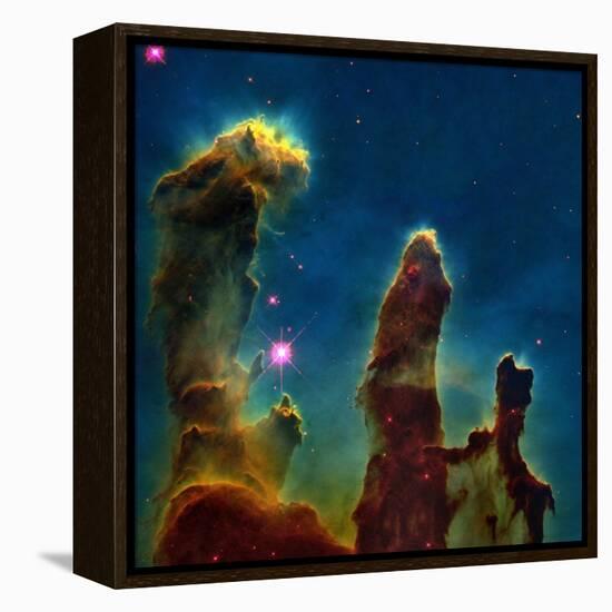 Gas Pillars In the Eagle Nebula-null-Framed Premier Image Canvas