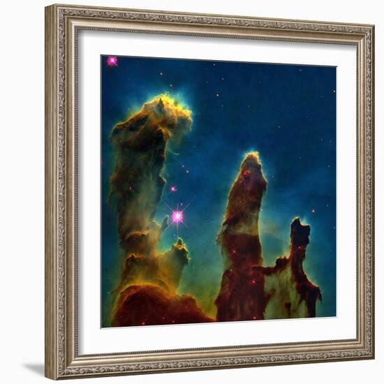 Gas Pillars In the Eagle Nebula-null-Framed Premium Photographic Print