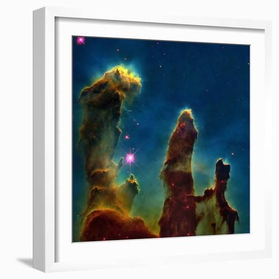 Gas Pillars In the Eagle Nebula-null-Framed Premium Photographic Print