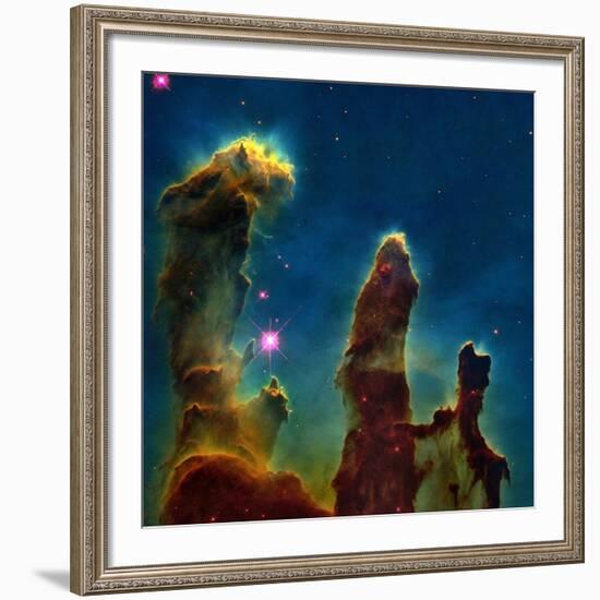 Gas Pillars In the Eagle Nebula-null-Framed Photographic Print