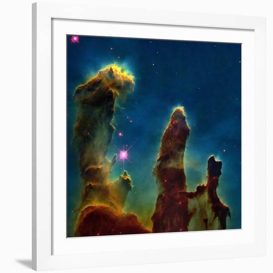 Gas Pillars In the Eagle Nebula-null-Framed Photographic Print