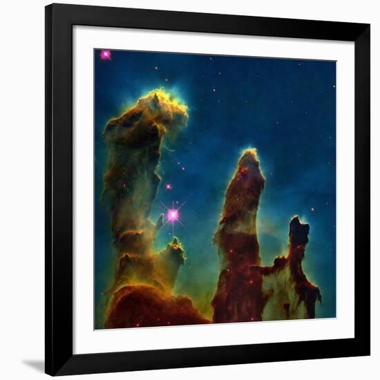 Gas Pillars In the Eagle Nebula-null-Framed Photographic Print