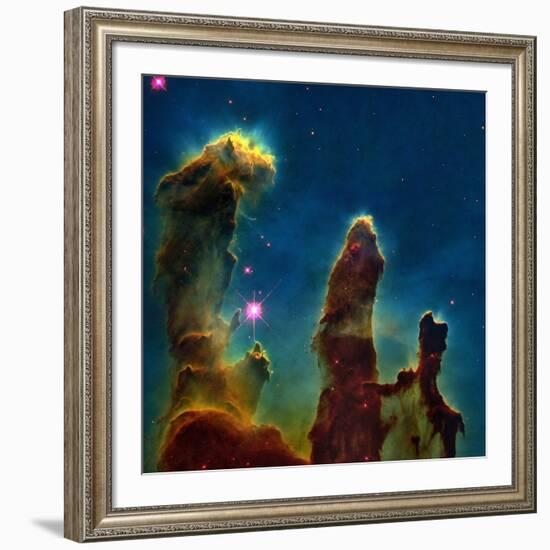 Gas Pillars In the Eagle Nebula-null-Framed Photographic Print