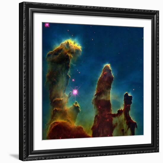 Gas Pillars In the Eagle Nebula-null-Framed Photographic Print