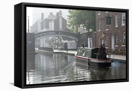 Gas Street Basin, Birmingham Canal Navigations (BCN), Birmingham, West Midlands, England, United Ki-Graham Lawrence-Framed Premier Image Canvas
