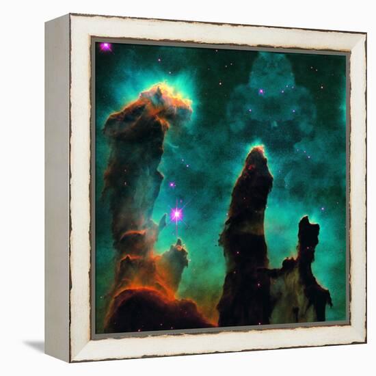 Gaseous Pillars in the Eagle Nebula-Digital Vision.-Framed Premier Image Canvas