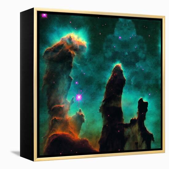 Gaseous Pillars in the Eagle Nebula-Digital Vision.-Framed Premier Image Canvas