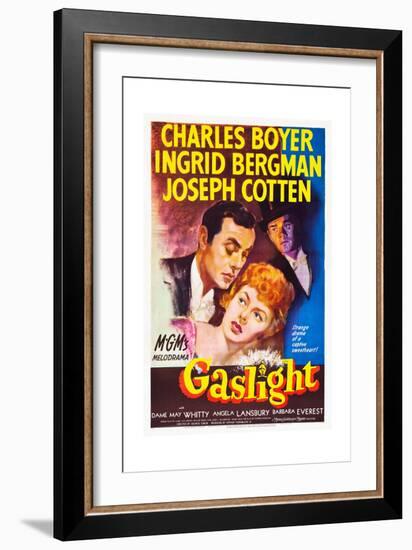 Gaslight, Charles Boyer, Ingrid Bergman, Joseph Cotten, 1944-null-Framed Premium Giclee Print
