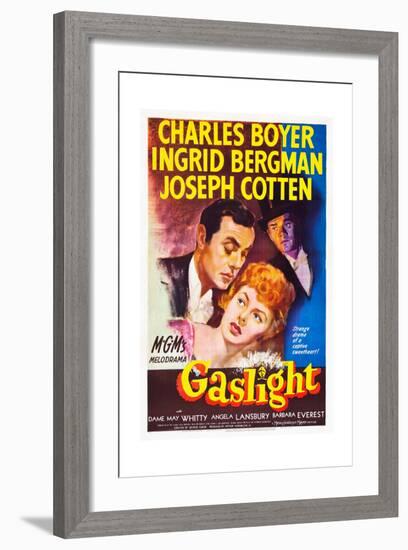 Gaslight, Charles Boyer, Ingrid Bergman, Joseph Cotten, 1944-null-Framed Art Print