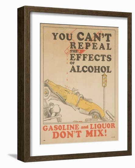 Gasoline and Liquor Don't Mix! Poster-null-Framed Giclee Print