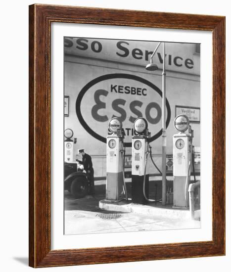 Gasoline Station, Manhattan-Berenice Abbott-Framed Giclee Print