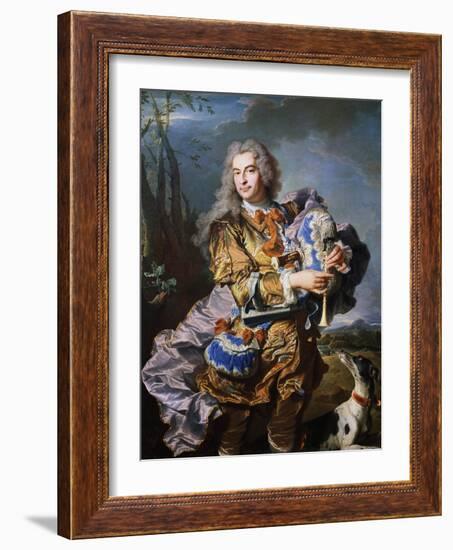 Gaspard De Gueidan Playing Bagpipes, Ca 1735-Hyacinthe Rigaud-Framed Giclee Print