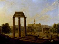 Rome: View of the Forum Looking Towards the Capitol, 1819-Gaspare Gabrielli-Giclee Print