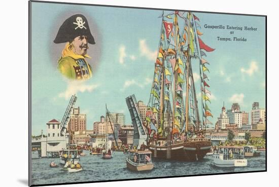 Gasparilla Entering Harbor, Tampa, Florida-null-Mounted Art Print