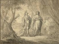 Couple in a Forest (Pencil & Ink on Paper)-Gasparo Diziani-Giclee Print