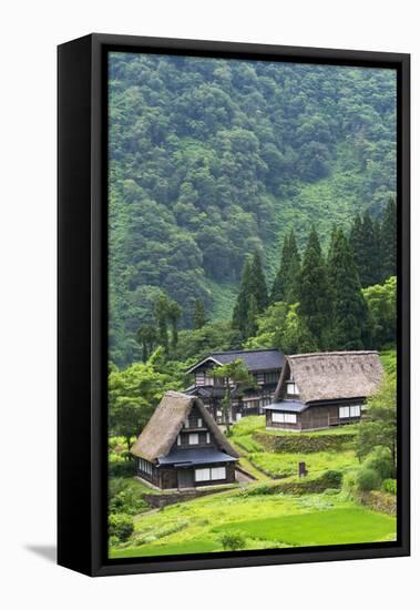 Gassho-zukuri houses in the mountain, Ainokura Village, Gokayama, Japan-Keren Su-Framed Premier Image Canvas