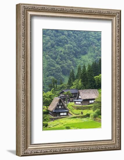 Gassho-zukuri houses in the mountain, Ainokura Village, Gokayama, Japan-Keren Su-Framed Photographic Print