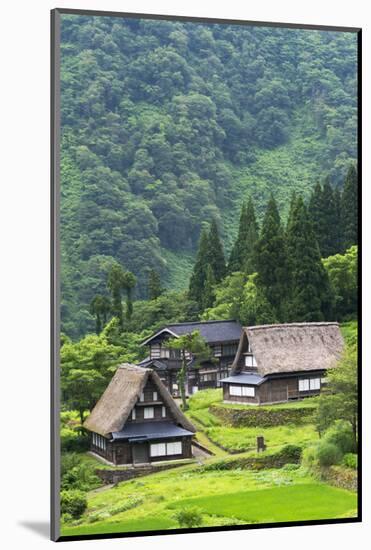 Gassho-zukuri houses in the mountain, Ainokura Village, Gokayama, Japan-Keren Su-Mounted Photographic Print