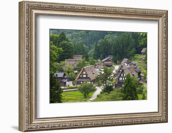 Gassho-zukuri houses in the mountain, Ainokura Village, Gokayama, Japan-Keren Su-Framed Photographic Print