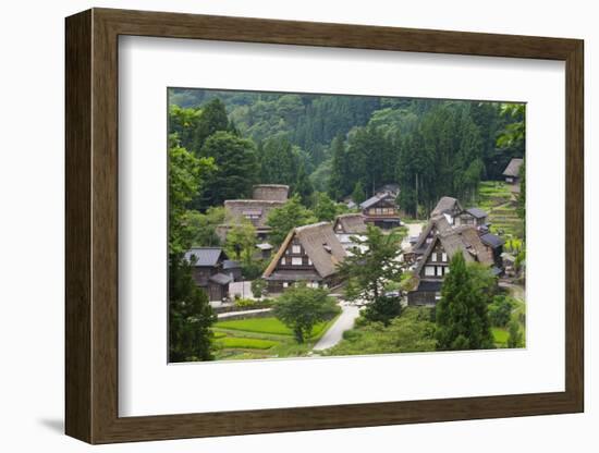 Gassho-zukuri houses in the mountain, Ainokura Village, Gokayama, Japan-Keren Su-Framed Photographic Print