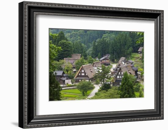 Gassho-zukuri houses in the mountain, Ainokura Village, Gokayama, Japan-Keren Su-Framed Photographic Print