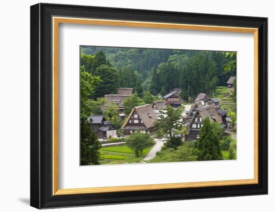 Gassho-zukuri houses in the mountain, Ainokura Village, Gokayama, Japan-Keren Su-Framed Photographic Print