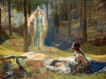 The Ghost of the King Appearing to Hamlet, Scene from Act I of "Hamlet" by William Shakespeare-Gaston Bussiere-Giclee Print