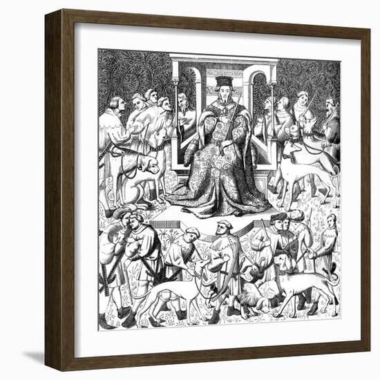 Gaston Phoebus Teaching the Art of Venery, 15th Century-null-Framed Giclee Print