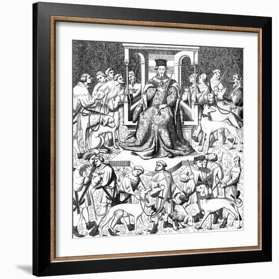 Gaston Phoebus Teaching the Art of Venery, 15th Century-null-Framed Giclee Print