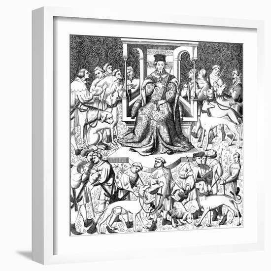 Gaston Phoebus Teaching the Art of Venery, 15th Century-null-Framed Giclee Print