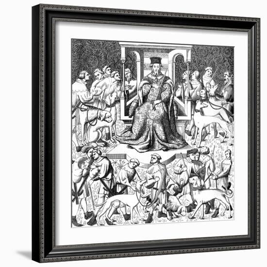 Gaston Phoebus Teaching the Art of Venery, 15th Century-null-Framed Giclee Print