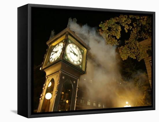 Gastown's Famous Steam-Powered Clock, Vancouver, Canada-Lawrence Worcester-Framed Premier Image Canvas