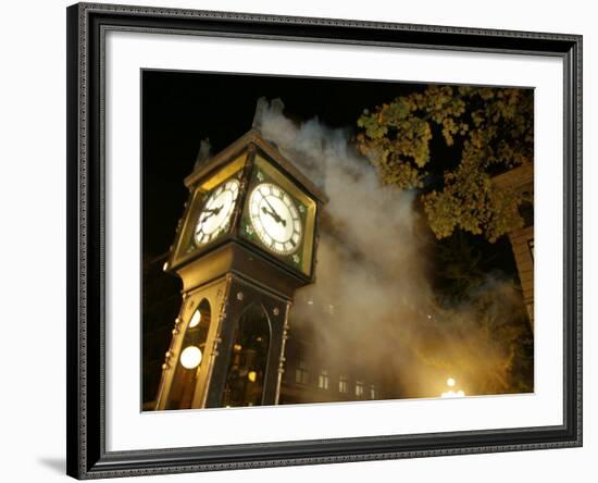 Gastown's Famous Steam-Powered Clock, Vancouver, Canada-Lawrence Worcester-Framed Photographic Print