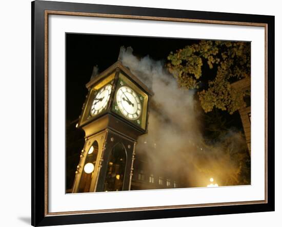 Gastown's Famous Steam-Powered Clock, Vancouver, Canada-Lawrence Worcester-Framed Photographic Print